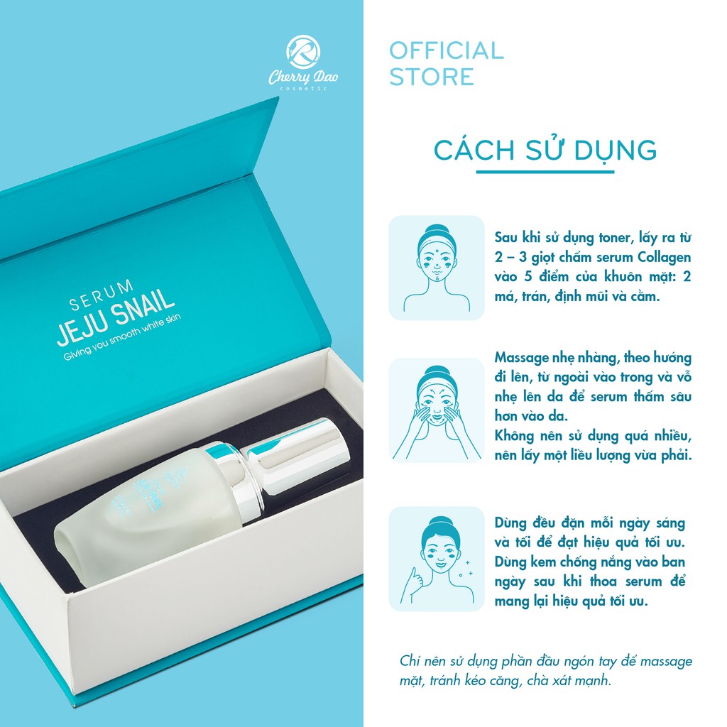 Serum vitamin dưỡng trắng da mặt - se khít lỗ chân lông - chống lão hoá Jeju Snail CRD