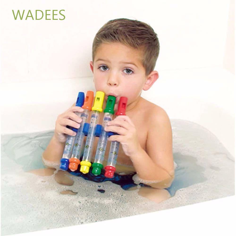 WADEES 5pcs/set Water Flutes Kids Song Sheets Instruments Bath Toy Educational Toy Enlightenment Toy Ntelligence Development Colorful Shower Fun Tub Tunes Toys/Multicolor