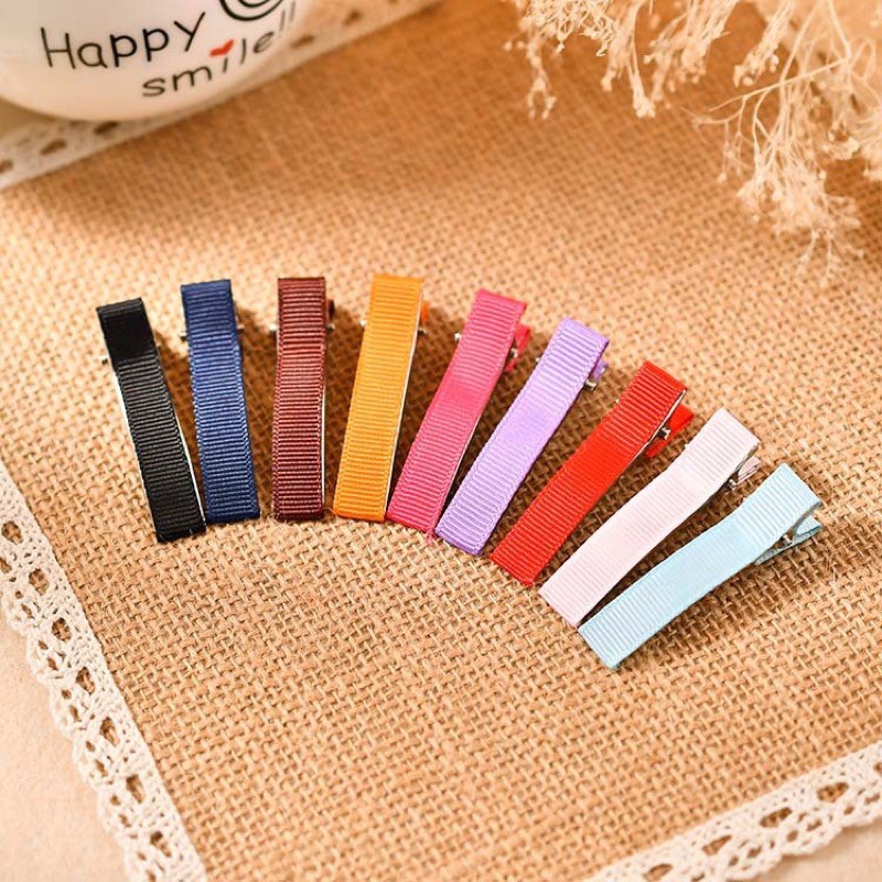 Set 10 kẹp tóc kim loại bọc vải dễ thương cho bé gái