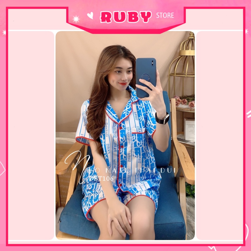 [Phom 60KG] Đồ bộ pijama nữ mặc nhà tay ngắn quần đùi chất kate thái mềm mịn đẹp ❤ Rubystorevn