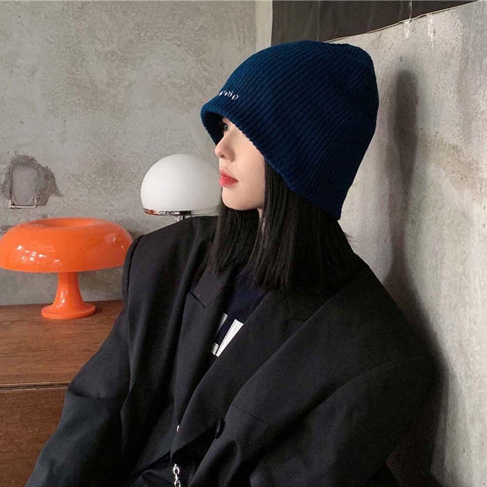 Mũ Len Beanie Họa Tiết Hoa Lily Đơn Giản Thời Trang Thu Đông Cho Nữ