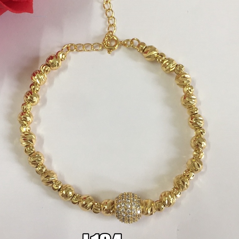 Lắc Tay Nữ Đính Đá Cao Cấp, Lắc Bi Hạt Đá Lớn L134 Namoo Jewelry