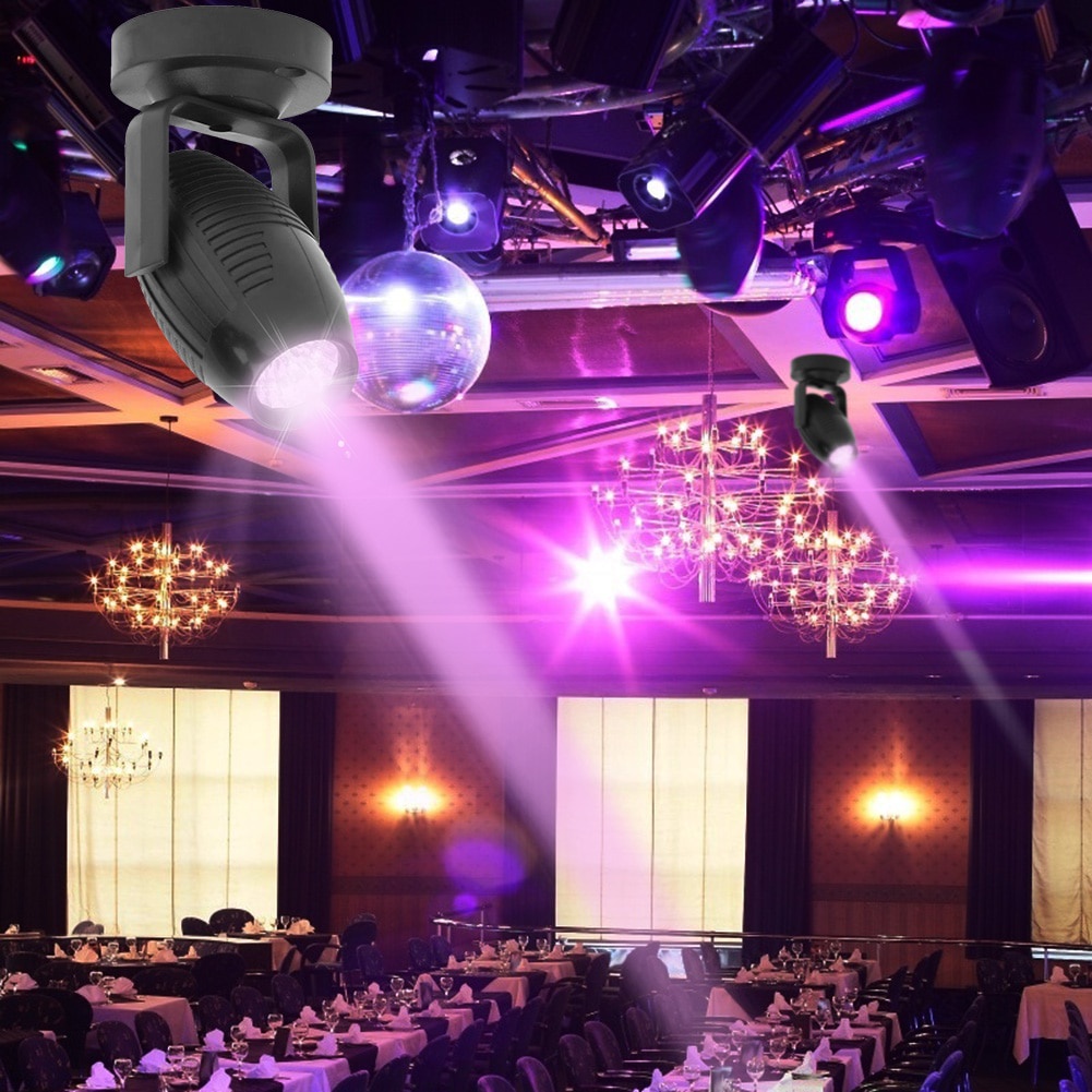 Đèn chiếu sân khấu led rgb 85-265v 360 độ ktv bar dj disco party wedding atmosphere spot beam đèn vỏ đen