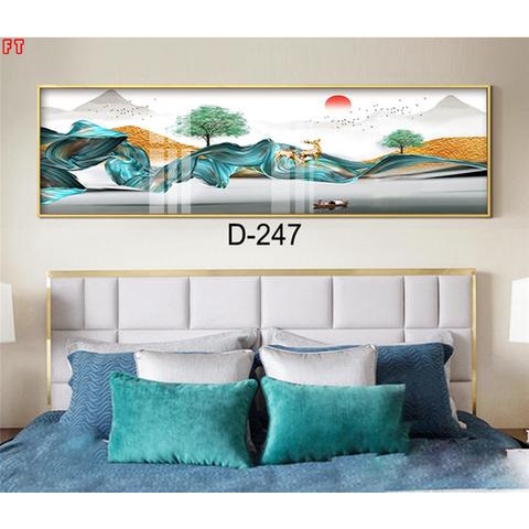 A94  Tranh Treo Tường Tráng Gương treo phòng ngủ/ phòng khách/ treo đầu giường/ hoa Lá chim công Thiên Nga hạnh phúc