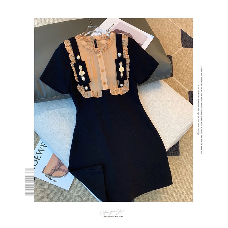 French dress women's summer 2022 new high-end sense of minority design fashionable slim temperament retro skirt