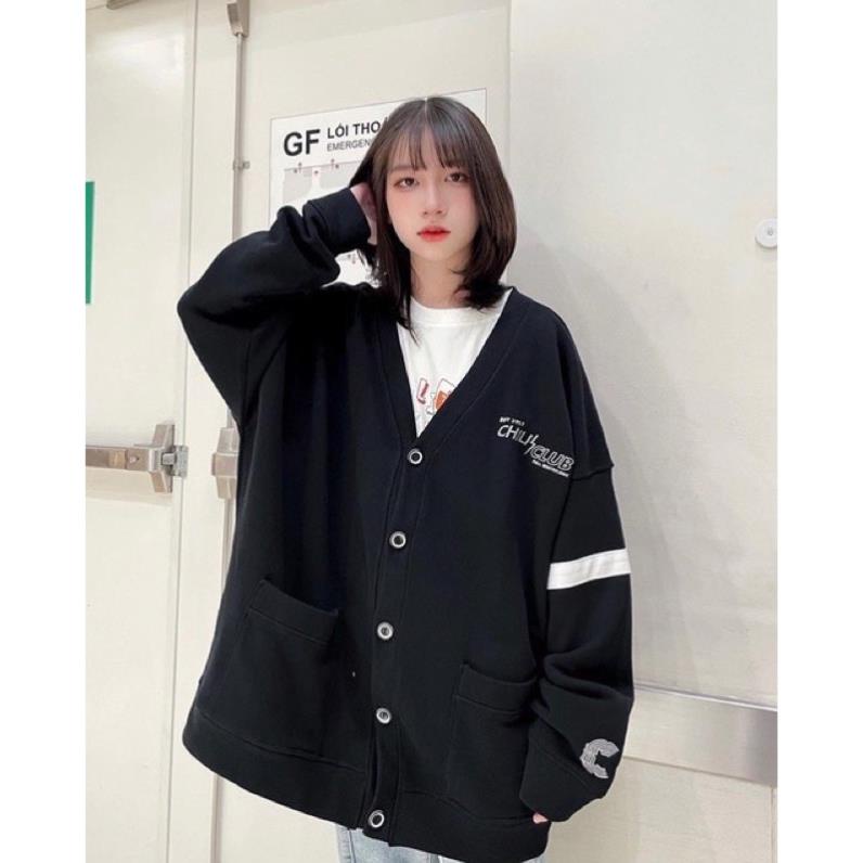 Áo Khoác Cardigan CHILICLUP Unisex Nam Nữ 2 Màu Form Rộng Chất Dầy Dặn( Hàng Sẵn)