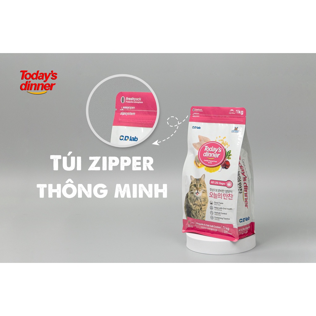 Hạt TODAY'S DINNER cho mèo - Nhập khẩu Hàn Quốc (1kg, 5kg) | phinthecat