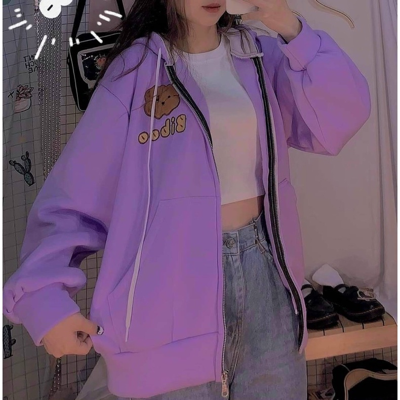 Áo khoác Nỉ ngoại cao cấp có nón dây kéo form rộng alohashop91