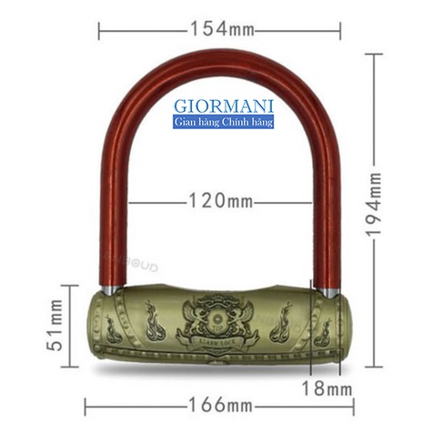 Khóa chữ U  có báo động âm thanh siêu chống trộm - Hàng cao cấp GIORMANI