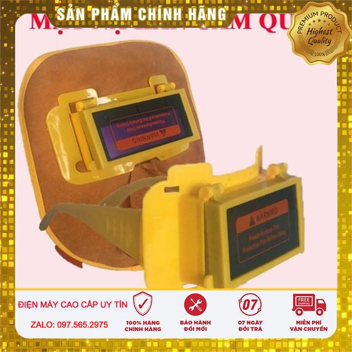 Mặt nạ hàn điện tử cảm biến- da bò thật -chống cháy Chính hãng