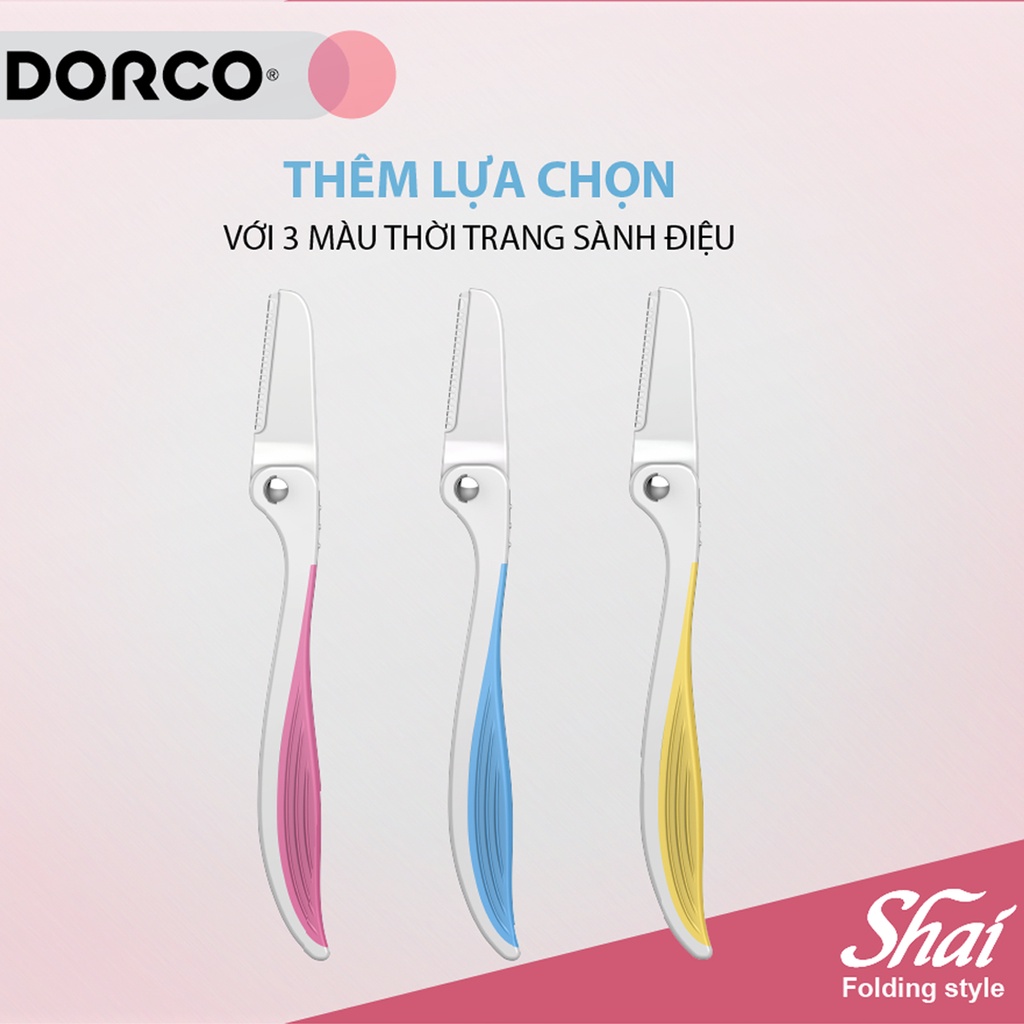 Combo 3 Vỉ Dao Cạo Chân Mày Dorco Shai Folding Style