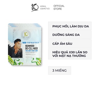 Hộp 3 Mặt nạ dưỡng trắng da cấp ẩm KimKul Seaweed Bio-Cell Mask tinh chất từ tảo biển Nhật Bản