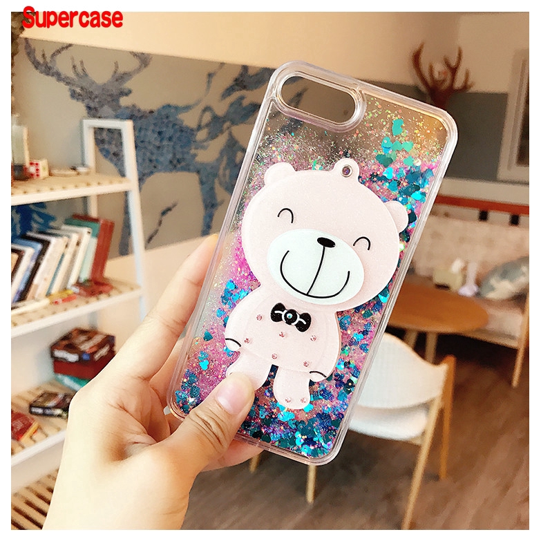 Ốp điện thoại mềm nước kim tuyến hình Gấu/Mèo Hello Kitty cho Samsung Galaxy A50 A50S A30S J7 J5 J3 J2 Prime J6 J4 Plus