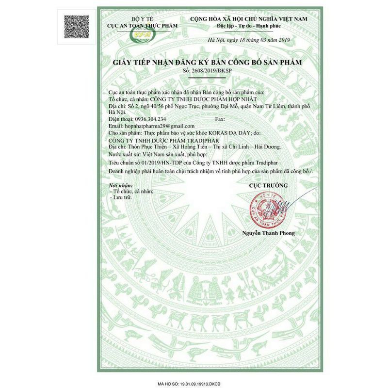 KORAS DẠ DÀY - Hết lo viêm loét, khuẩn HP dạ dày...hsd 2024