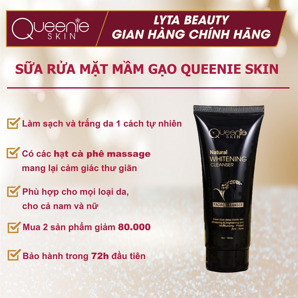 Sữa rửa mặt mầm gạo Queenie Skin 120gr