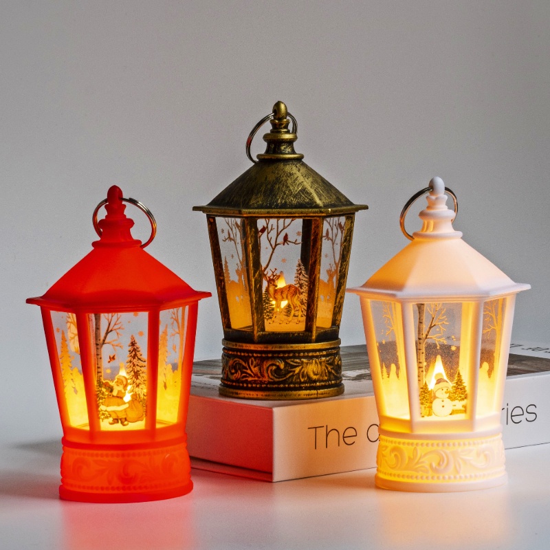 1 Đèn LED Dầu Để Bàn Hình Ông Già Noel / Người Tuyết / Tuần Lộc Trang Trí Tiệc Giáng Sinh