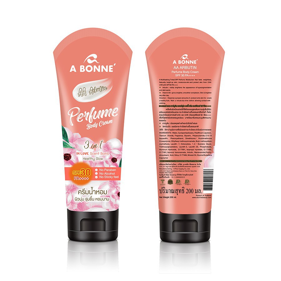 Kem Dưỡng Toàn Thân A Bonne' SPF30 - Perfume Body Cream (AA Arbutin, BB Milk) 200g - Nhập khẩu Thái Lan