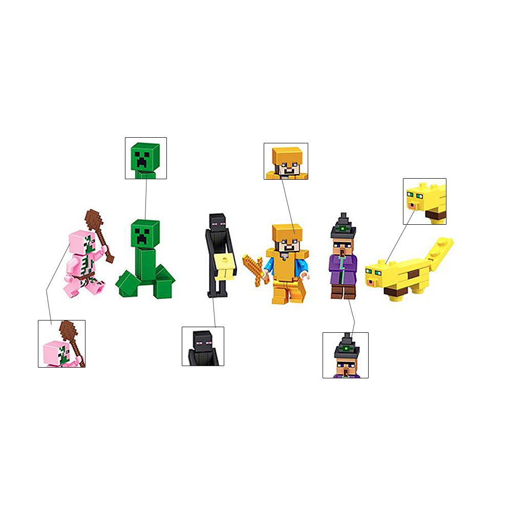 Bộ 16 mô hình  nhân vật trong game Minecraft