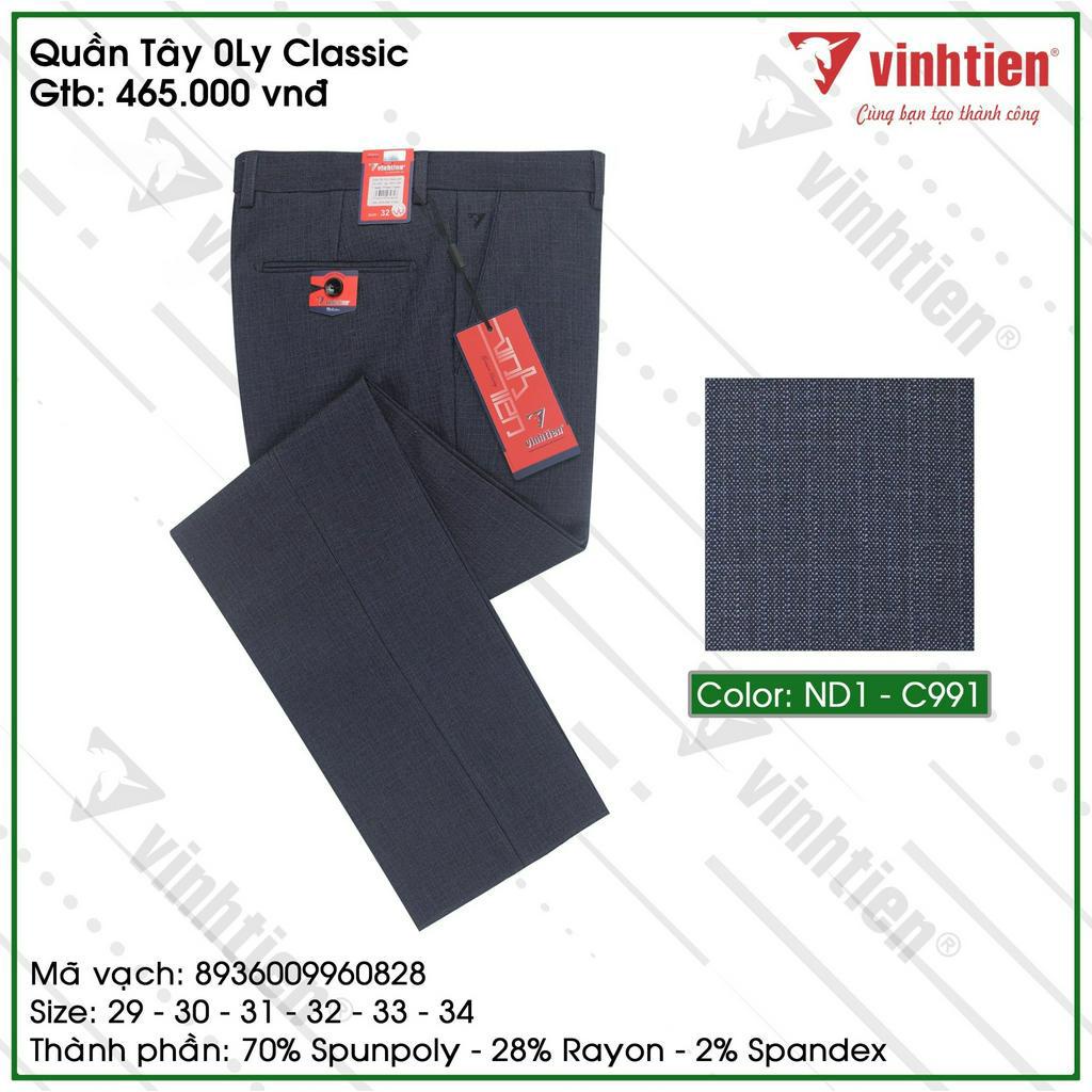 Quần Tây 0ly Classic 465 Vĩnh Tiến - Nhiều Màu