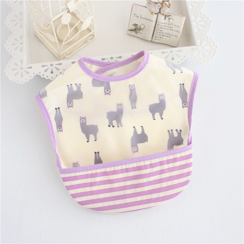 Yếm Cotton Chống Nước Họa Tiết Hoạt Hình Cho Bé