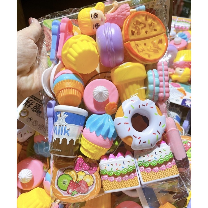 Bộ đồ chơi bánh gato donut nhựa dễ thương