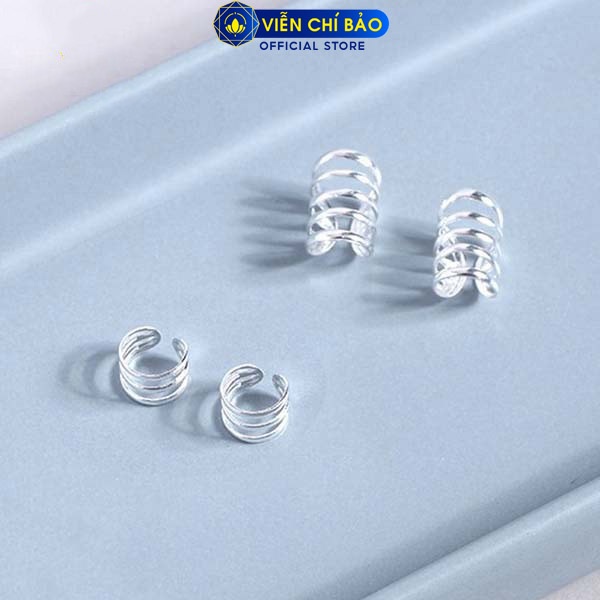 Khuyên tai bạc nữ kẹp vành 3 vòng và 5 vòng (1chiếc) bạc S925 thời trang phụ kiện trang sức nữ Viễn Chí Bảo B000043-44x