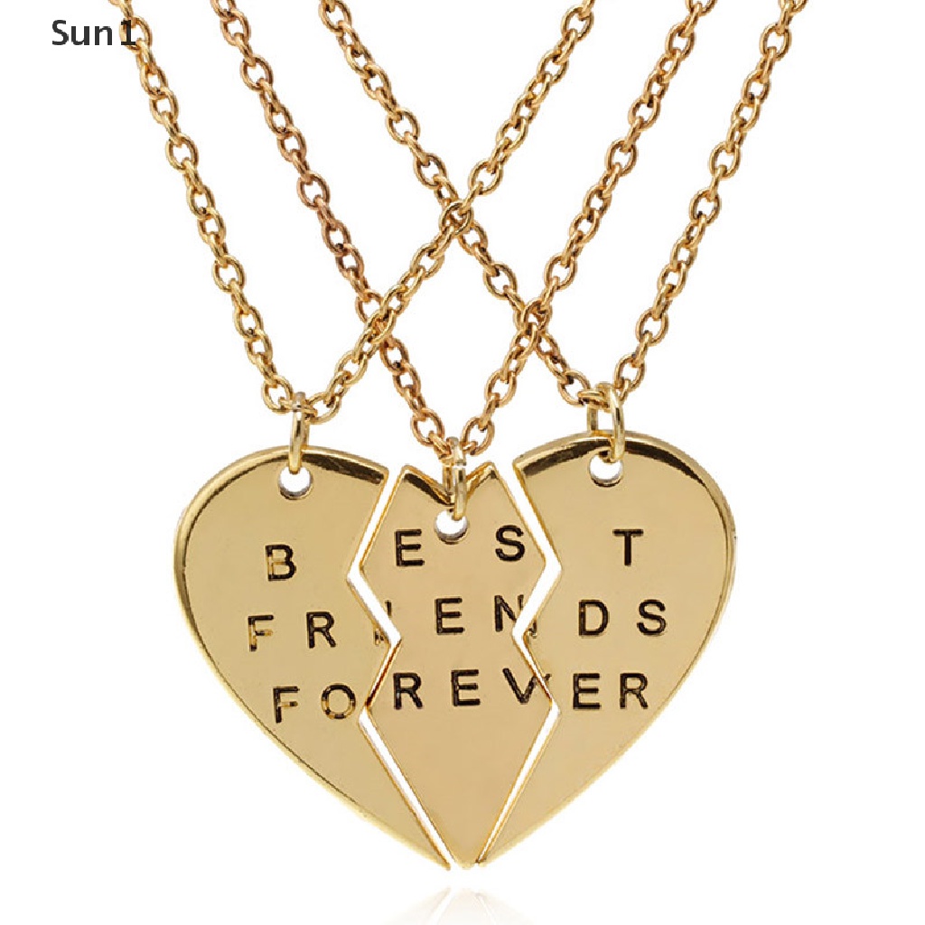 Set 3 Dây Chuyền Mặt Trái Tim Vỡ Khắc Chữ Best Friend Forever