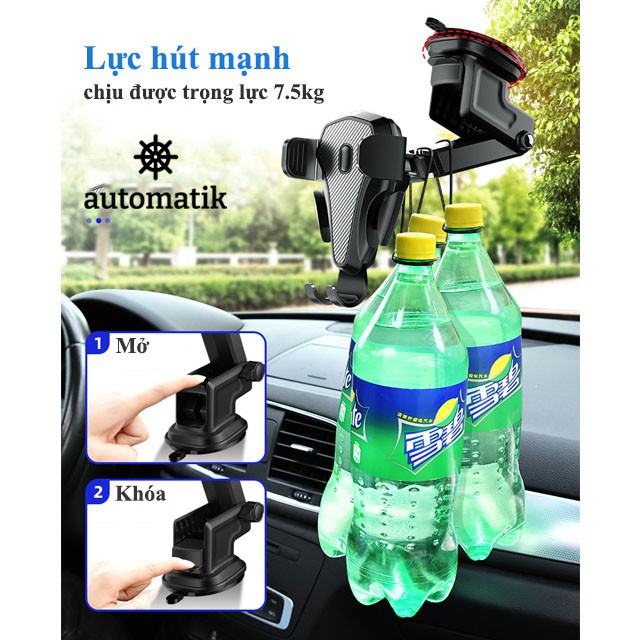 Giá Đỡ Điện Thoại Trên Ô Tô Xoay 360 độ gắn Taplo và Kẹp Cửa Điều Hòa - Automatik | BigBuy360 - bigbuy360.vn