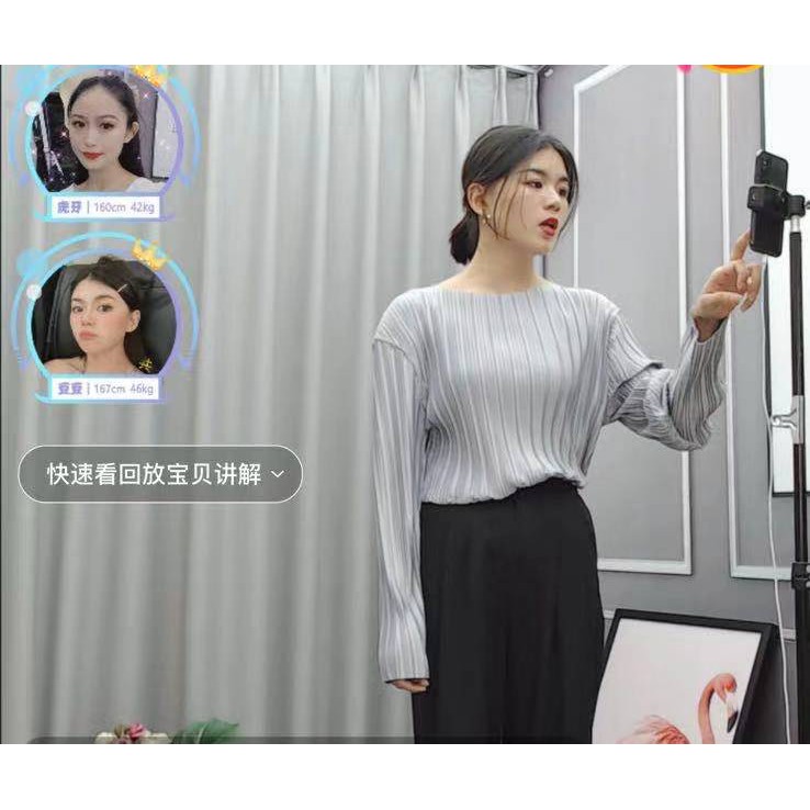 Áo nữ dài tay cổ tròn thời trang Hàn Quốc | BigBuy360 - bigbuy360.vn