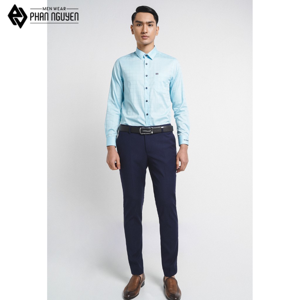 Áo sơ mi cotton dài tay nam Elegan Phan Nguyễn thoáng mát, hạn chế nhăn nhàu, thiết kế trẻ trung, hiện đại SMD.707