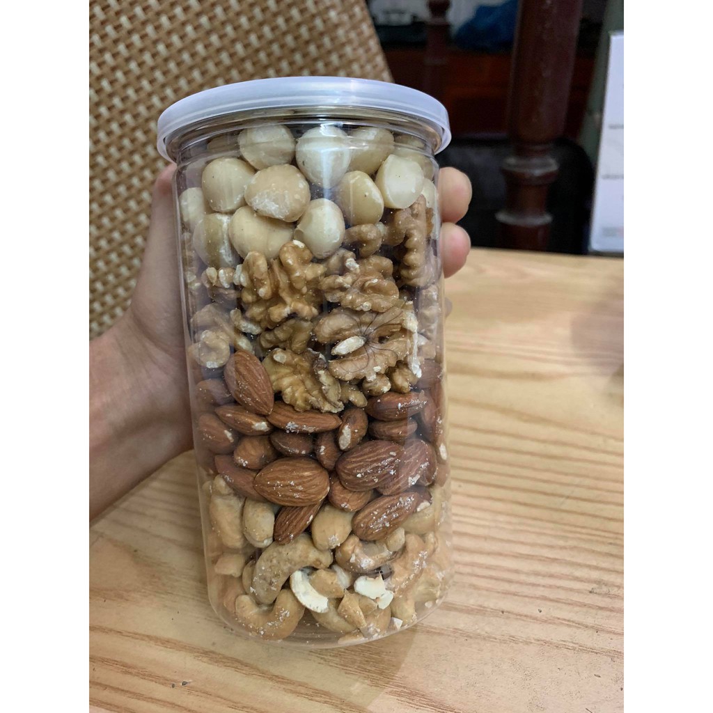 500g Hạt mix dinh dưỡng, ăn kiêng, bà bầu, trẻ em Granola không đường -  Hạt ngũ cốc mix 4 loại hạt đặc biêt nguyên hạt