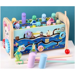 Đồ chơi gỗ đa năng 7in1 - Đập chuột kết hợp đàn câu cá