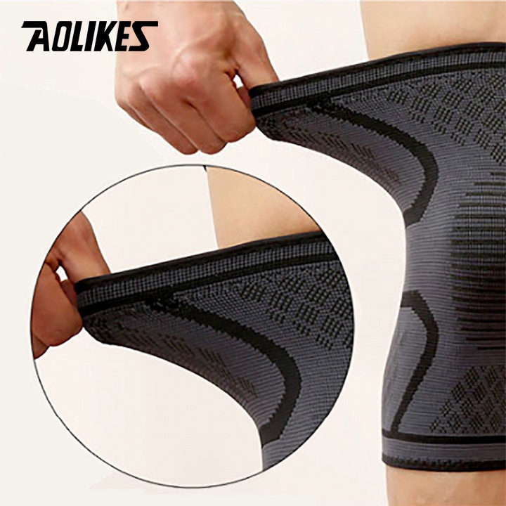 Đai bó gối đàn hồi bảo vệ khớp gối Aolikes AL7718 co dãn tốt cho người chơi thể thao (1 cặp)