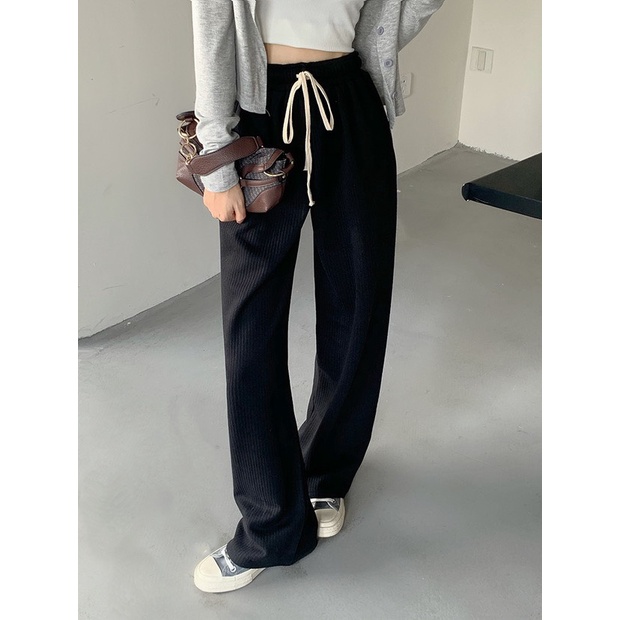 Quần Dài Thun Gân, Ống Suông Rộng Unisex - Tharo Clothing