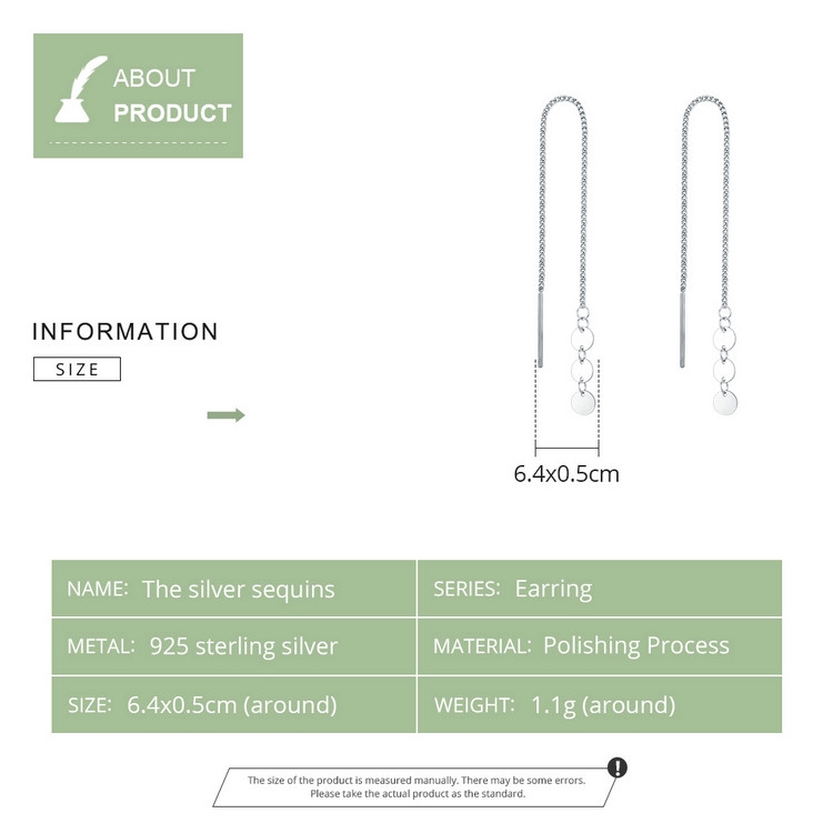 Bông Tai Bamoer Dáng Dài Chất Liệu Bạc 925 SCE687 Cho Nữ