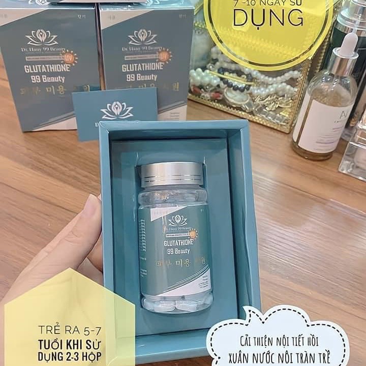 viên uống trắng da glutathione 99 beauty hộp 150 viên