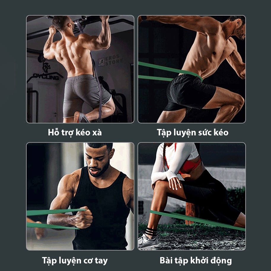 Dây kháng lực tập gym, Power Band đa năng, hỗ trợ luyện tập thể dục, tiện lợi tại nhà, văn phòng EROS STORE