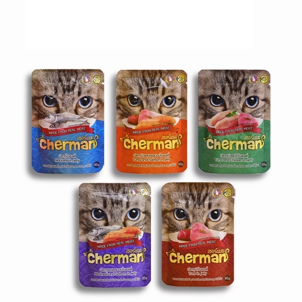 Pate dinh dưỡng cao cấp cho Mèo Cherman 85gram 5 vị