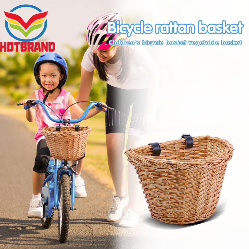Giỏ Xe Đạp Trẻ Em Đan Bằng Sợi Liễu Gai Gắn Phía Trước Xe Đạp