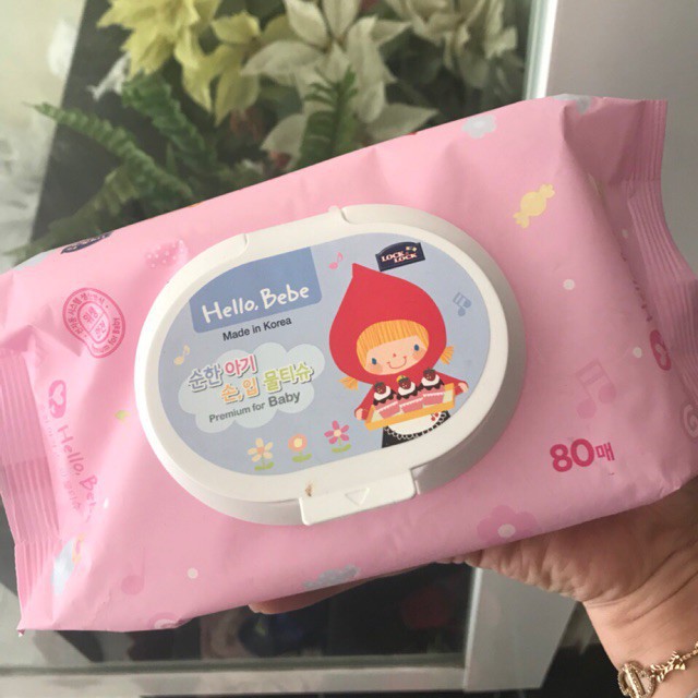 [LOCK&LOCK CHÍNH HÃNG] Khăn giấy ướt  HELLO BEBE ( 10 MIẾNG, 20 MIẾNG VÀ 80 MIẾNG), sản xuất tại Hàn Quốc