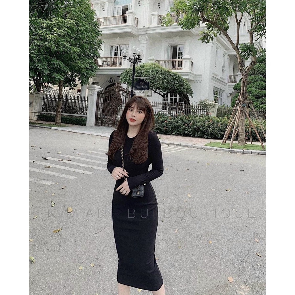 Váy Body dài tay , hack dáng,co giãn dầy dặn, váy body cao cấp, hàng loại 1 Quảng Châu SIZE :S,M,L