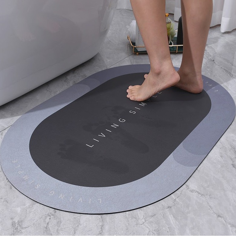 Thảm Lau Chân Silicon Siêu Thấm Nước Chất Liệu Chống Trơn Trượt