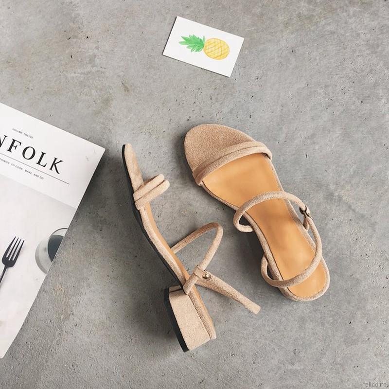 Giày sandal nữ thông thoáng mùa hè màu trơn