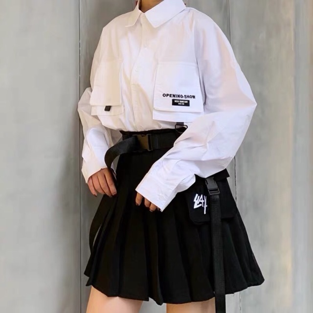 [ Mã FAXANH55 giảm 10K đơn 50K] Chân váy tennis ( kèm túi zip và belt như ảnh ) ẢNH THẬT PHÍA SAU