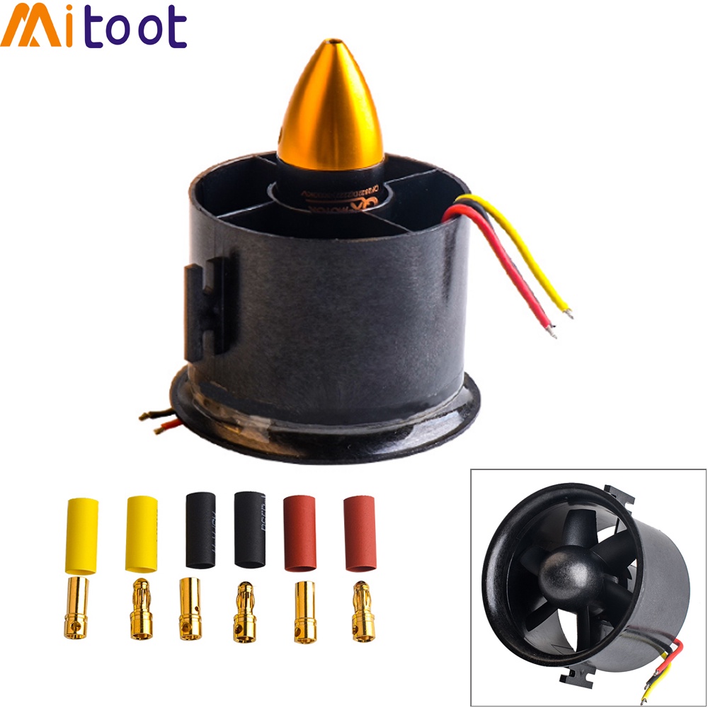 Động Cơ Không Chổi Than QX-Motor 70mm 6 Cánh EDF 2822 3000KV Cho Máy Bay Điều Khiển Từ Xa