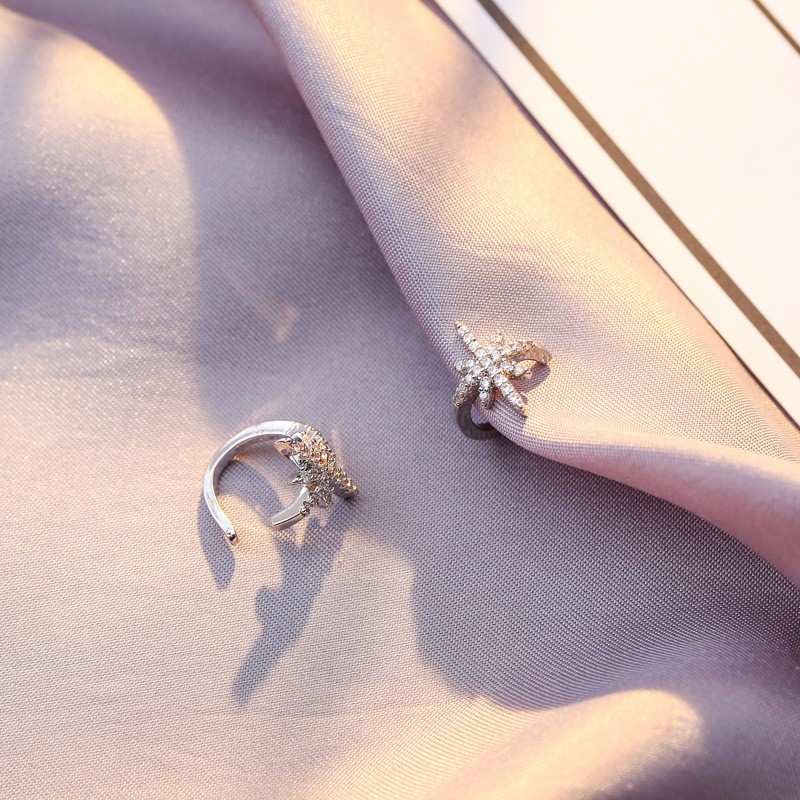 Khuyên tai đính đá zircon phong cách Hàn Quốc thời trang xinh xắn cho nữ