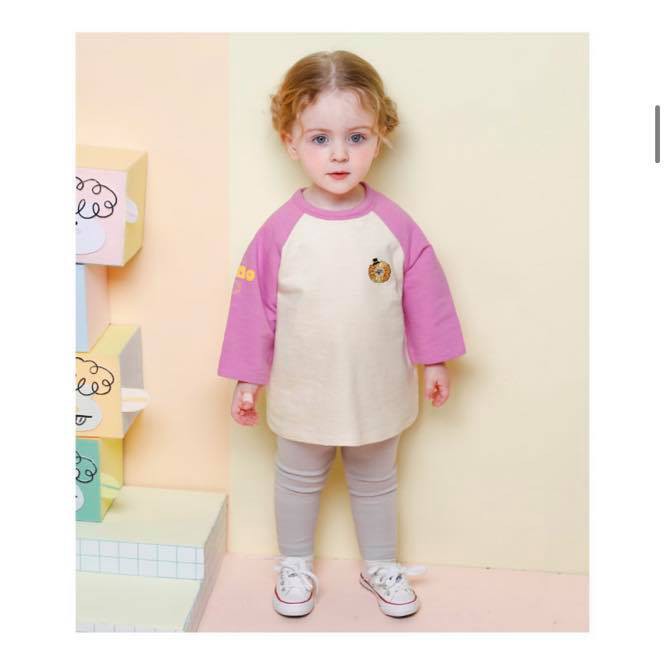 Bộ nỉ cotton Hàn quốc bé gái mềm mại sành điệu