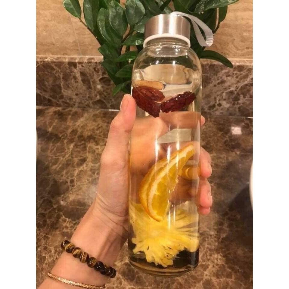 Set 30 gói detox VIP 5 vị hoa quả sấy khô. Tặng bình thủy tinh Pongdang 500ml, túi vải +3 gói đường+1 hũ mật ong