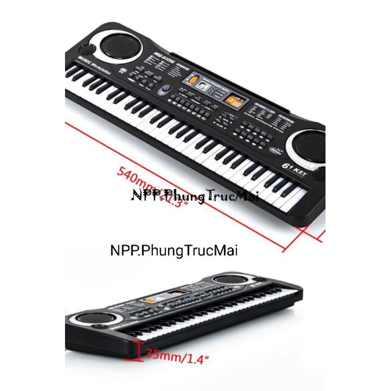 Đàn Piano Electronic Keyboard 61 Phím Kèm Mic Cho Bé