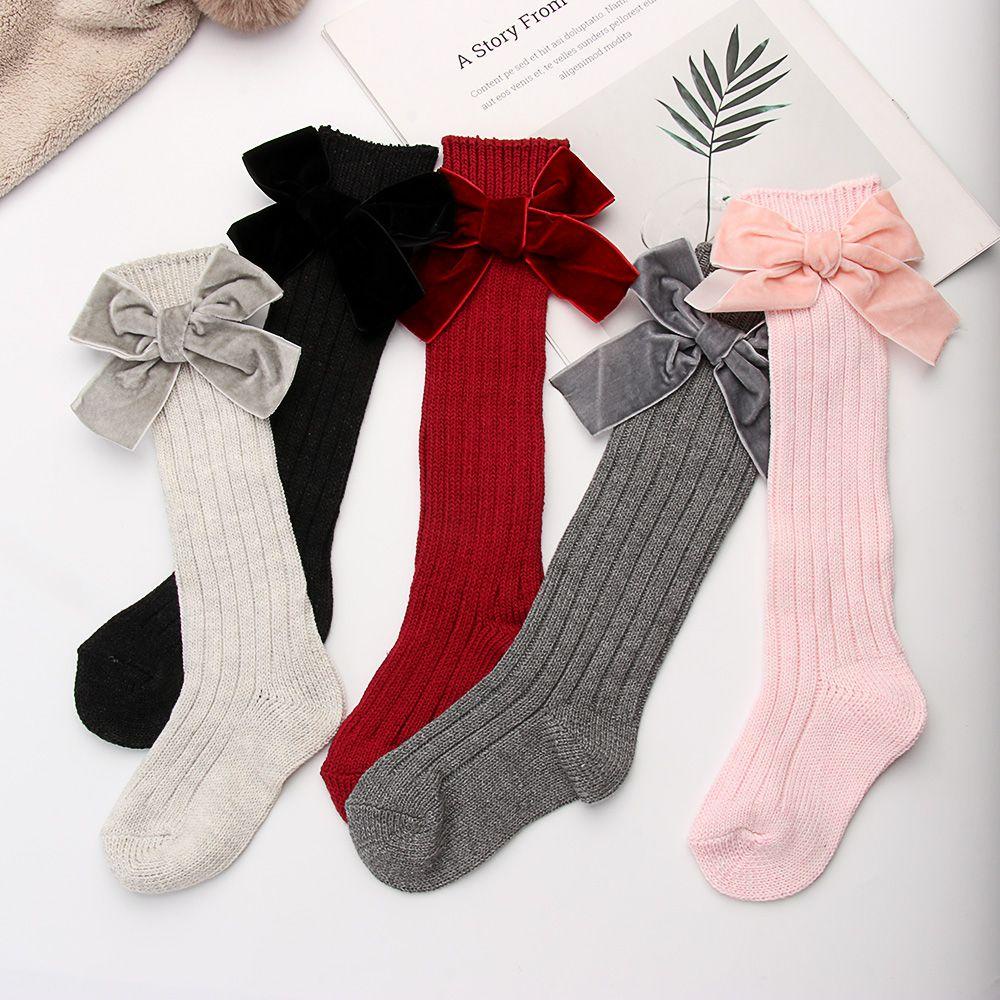 LAY Tất Cotton Mềm Mại Chống Trượt Đính Nơ Xinh Xắn Cho Bé